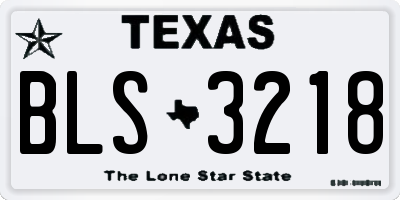 TX license plate BLS3218