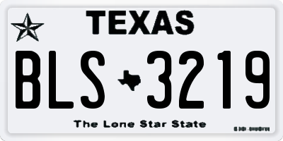 TX license plate BLS3219