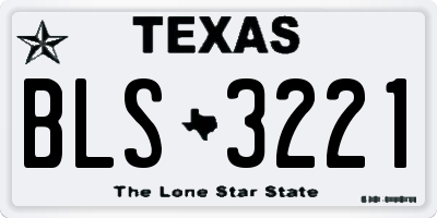 TX license plate BLS3221