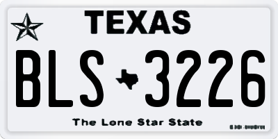 TX license plate BLS3226