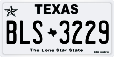 TX license plate BLS3229