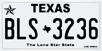 TX license plate BLS3236