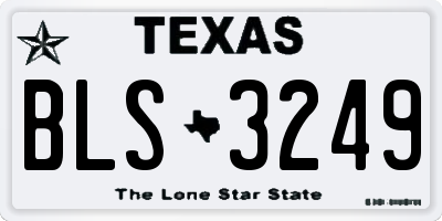 TX license plate BLS3249