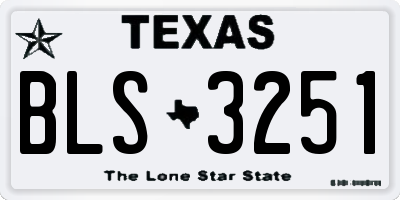 TX license plate BLS3251