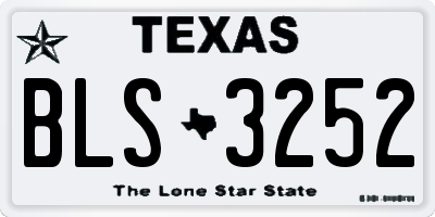 TX license plate BLS3252