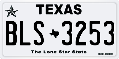 TX license plate BLS3253