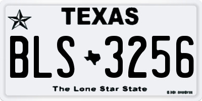 TX license plate BLS3256