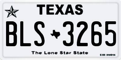 TX license plate BLS3265