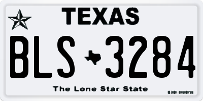 TX license plate BLS3284