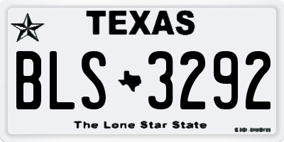TX license plate BLS3292