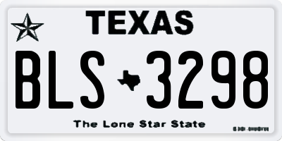 TX license plate BLS3298