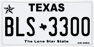TX license plate BLS3300
