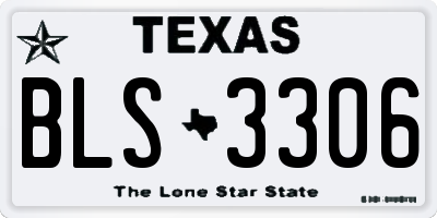 TX license plate BLS3306