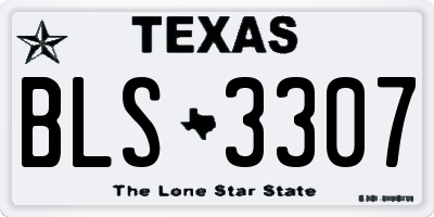 TX license plate BLS3307