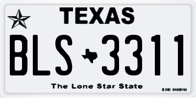 TX license plate BLS3311