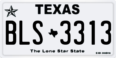 TX license plate BLS3313
