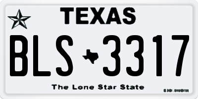 TX license plate BLS3317