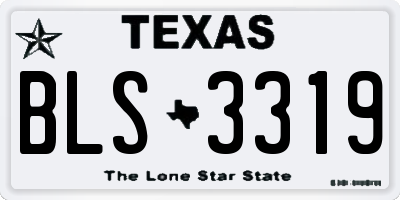 TX license plate BLS3319