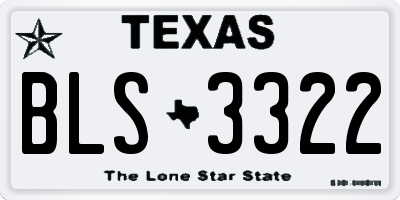 TX license plate BLS3322