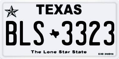 TX license plate BLS3323