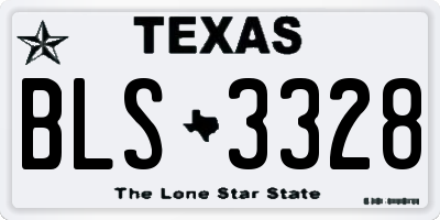 TX license plate BLS3328