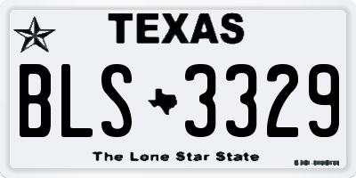 TX license plate BLS3329