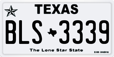 TX license plate BLS3339