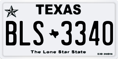 TX license plate BLS3340