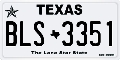 TX license plate BLS3351