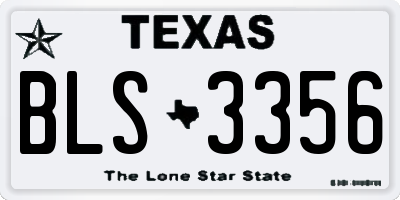 TX license plate BLS3356