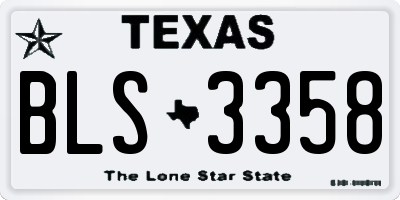 TX license plate BLS3358