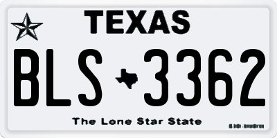 TX license plate BLS3362