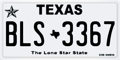 TX license plate BLS3367