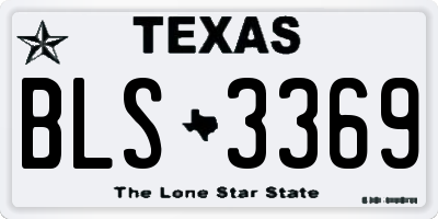 TX license plate BLS3369