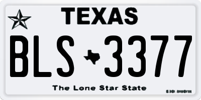 TX license plate BLS3377