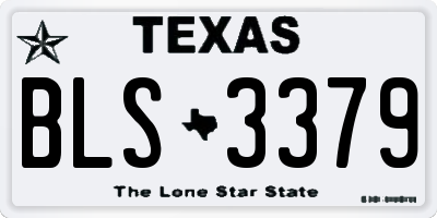 TX license plate BLS3379