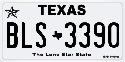TX license plate BLS3390