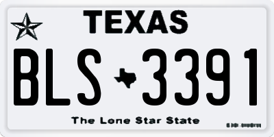 TX license plate BLS3391