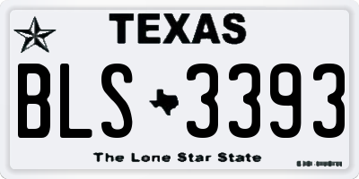 TX license plate BLS3393
