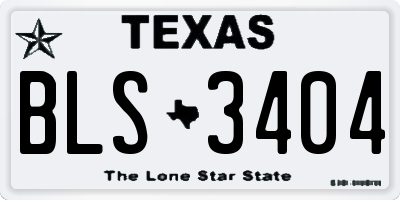 TX license plate BLS3404