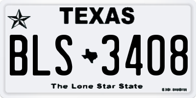 TX license plate BLS3408