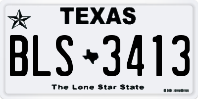 TX license plate BLS3413