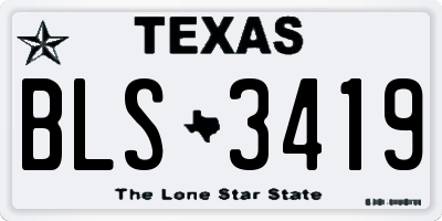TX license plate BLS3419