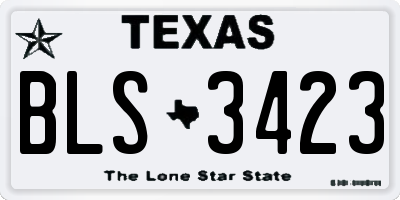 TX license plate BLS3423