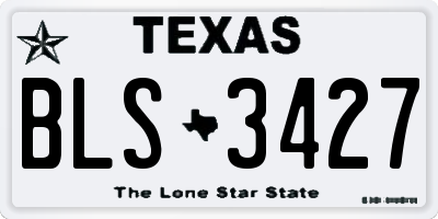 TX license plate BLS3427