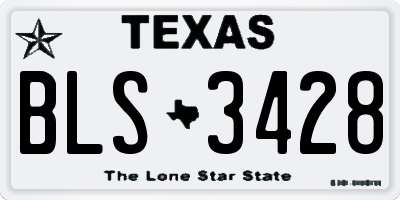 TX license plate BLS3428