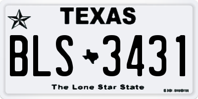 TX license plate BLS3431