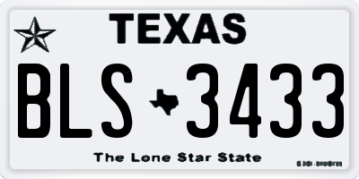 TX license plate BLS3433