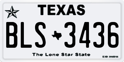 TX license plate BLS3436