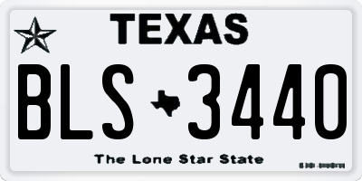 TX license plate BLS3440